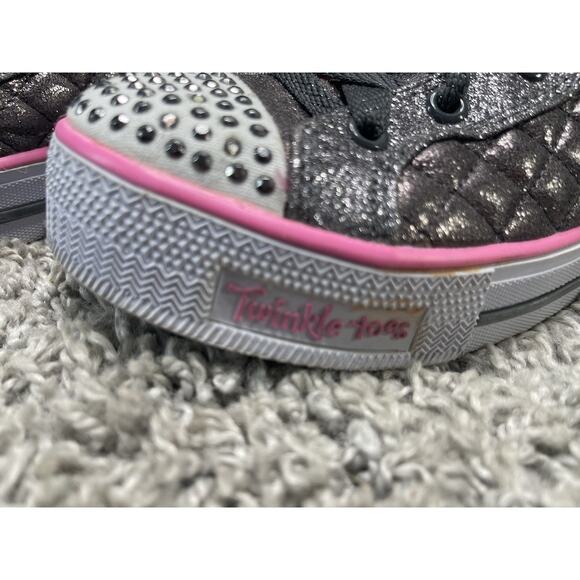 Sketchers Twinkle Toes Metallic Hightop Sneakers Light Up Girls US Size 5 - Picture 13 of 16